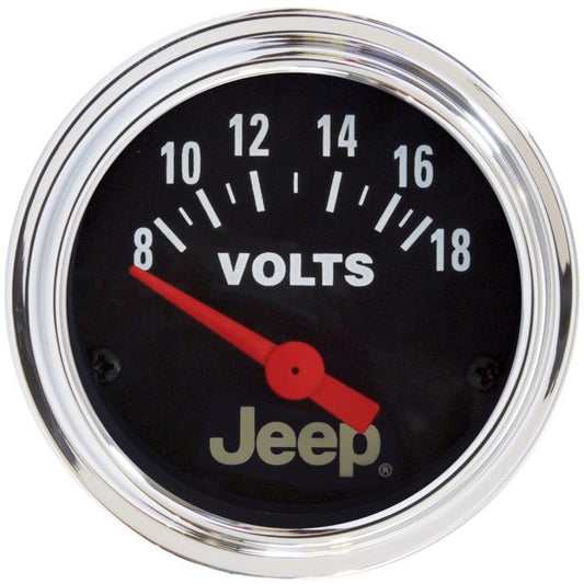 Autometer Jeep 52mm 8-18 Volts Short Sweep Electronic Voltmeter Gauge AutoMeter Gauges