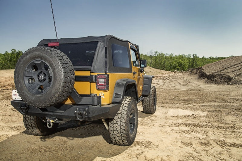 Rugged Ridge XHD Rear Bumper Textured Black 07-18 Jeep Wrangler Rugged Ridge Bumpers - Steel