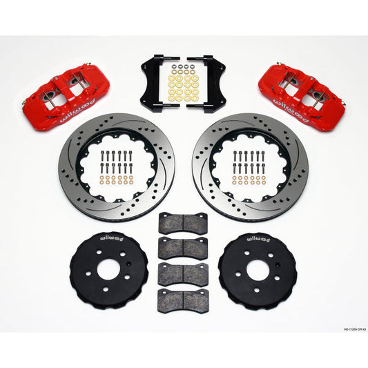 Wilwood AERO6 Front Hat Kit 14.25 Drilled Red 2010-2015 Camaro Wilwood Big Brake Kits