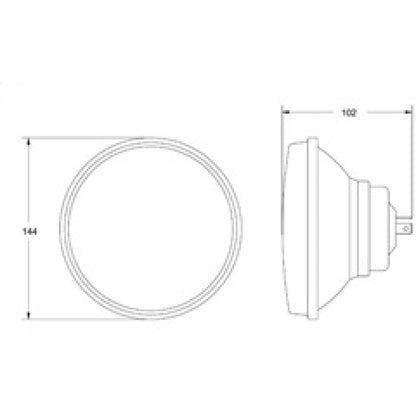 Hella Vision Plus 5-3/4in Round Conversion H4 Headlamp High/Low Beam - Single Lamp Hella Driving Lights