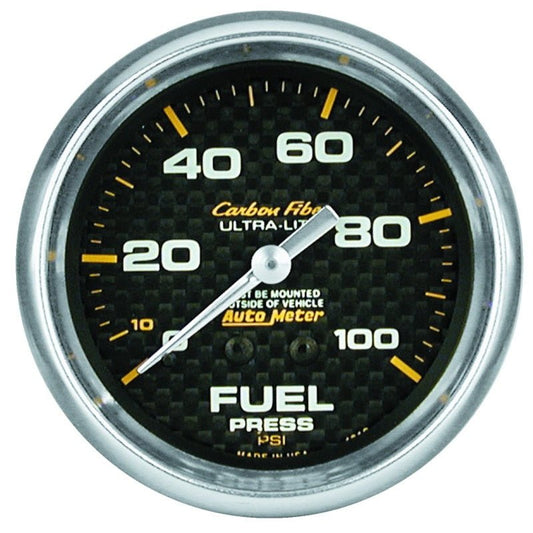 Autometer Carbon Fiber 66.7mm 100 PSI Mechanical Oil Pressure Gauge AutoMeter Gauges