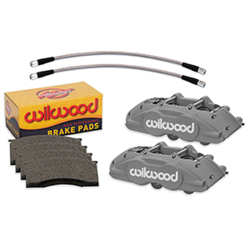 Wilwood 65-67 Ford Mustang D11 Calipers w/ Pads & Lines - Anodized Wilwood Brake Calipers - Perf