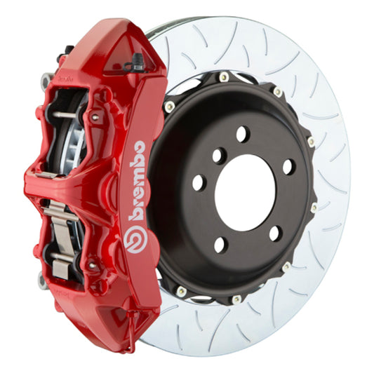 Brembo 05-14 Mustang GT Excl non-ABS Equipped Fr GT BBK 6Pist Cast 355x32 2pc Rtr Slot Type3-Red