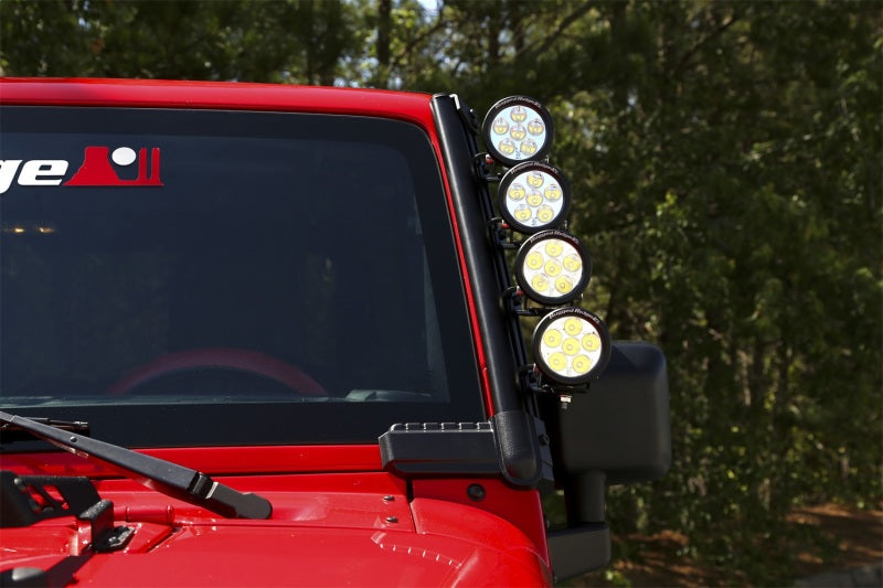 Rugged Ridge 07-18 Jeep Wrangler JK Elite Fast Track Windshield Light Bar Mount w/o Crossbar Rugged Ridge Light Mounts