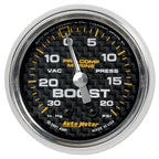 Autometer Marine Carbon Fiber 2-1/16in 30INHG/20PSI Mechanical Vacuum/Boost Gauge AutoMeter Gauges