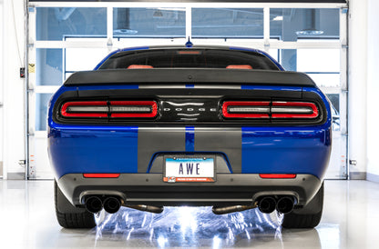 AWE Tuning 2017+ Dodge Challenger 5.7L Track Edition Exhaust - Diamond Black Quad Tips