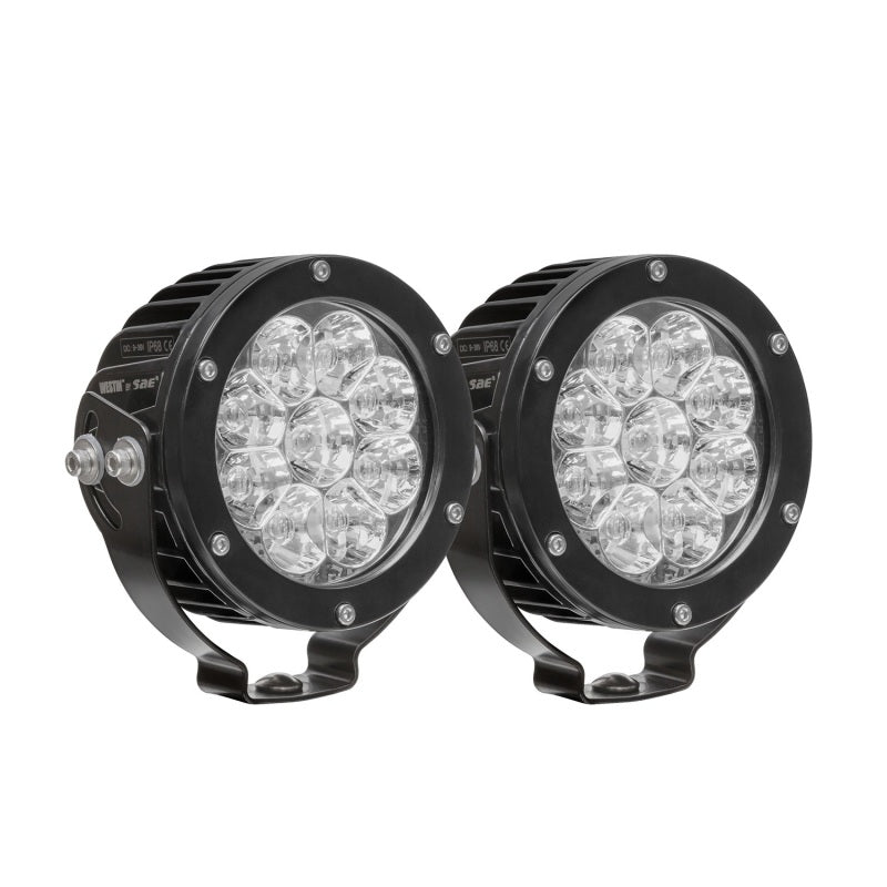 Westin Axis LED Auxiliary Light 4.75 inch Round Flood w/3W Osram (Set of 2) - Black