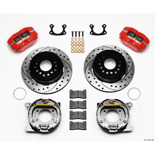 Wilwood Dynapro Dust-Boot P/S Park Brake Kit Drilled Red Small Ford 2.66in Offset Wilwood Big Brake Kits