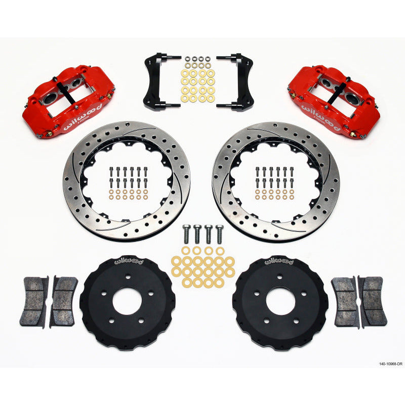 Wilwood Narrow Superlite 6R Front Hat Kit 13.06in Drill Red Backdraft Cobra (BMW E36 Based) Wilwood Big Brake Kits