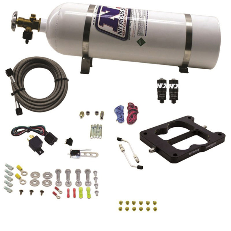 Nitrous Express Q-Jet/Holley Spread Bore Hitman Nitrous Kit (100-150-200HP) w/15lb Bottle Nitrous Express Nitrous Systems