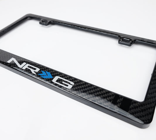 NRG Carbon License Plate Frame/ Fiber Poly Dip Finish Wet w/ NRG Logo