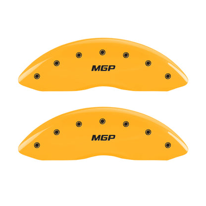 MGP 4 Caliper Covers Engraved Front & Rear MGP Yellow Finish Black Characters 2011 Ford F-150