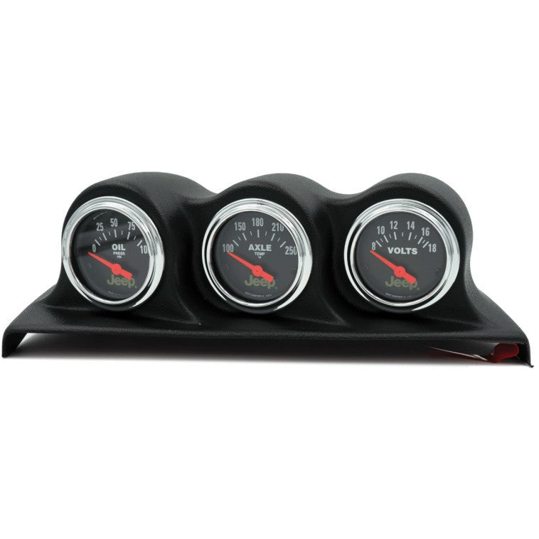 Autometer 07-10 Jeep Wrangler JK Oil PSI/Axle Temp/Volt 3 Piece Gauge Kit AutoMeter Gauges