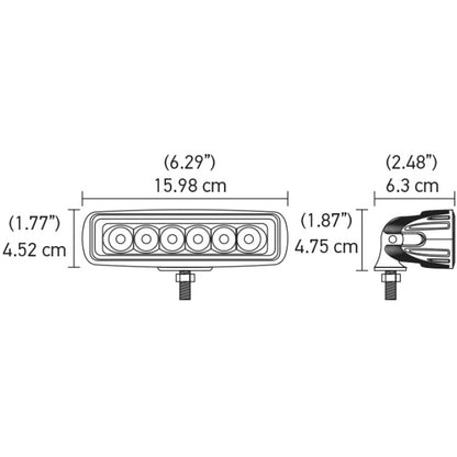 Hella Value Fit Mini 6in LED Light Bar - Flood Beam Pedestal Hella Light Bars & Cubes