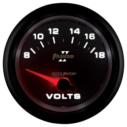 Autometer Phantom II 2-5/8in 18V Electric Voltmeter Gauge AutoMeter Gauges