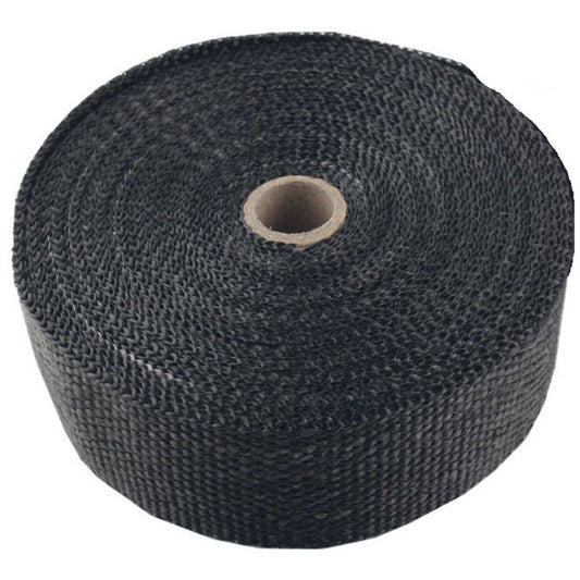 Torque Solution Fiberglass Exhaust Wrap Universal 1inx50ft - Black Torque Solution Exhaust Wrap