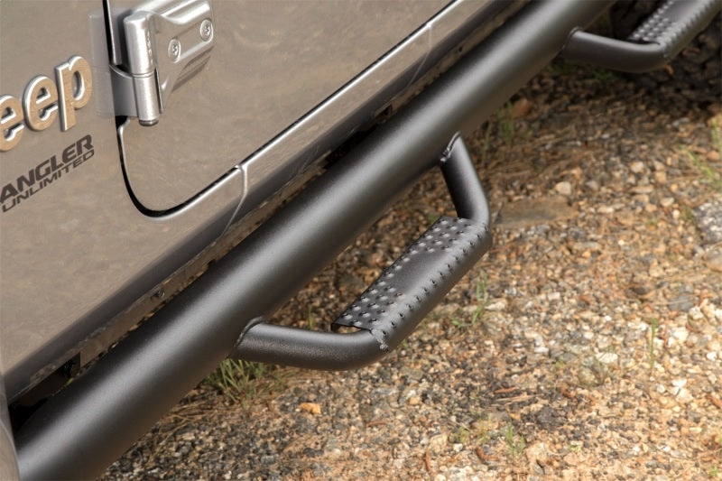 Rugged Ridge Spartan Nerf Bar Textured Black 18-20 Jeep Wrangler JL 4 Door Rugged Ridge Nerf Bars