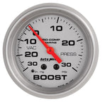 AutoMeter Marine Vac/Boost Gauge 2 5/8in  30INHG 30PSI Mechanical- Silver AutoMeter Gauges