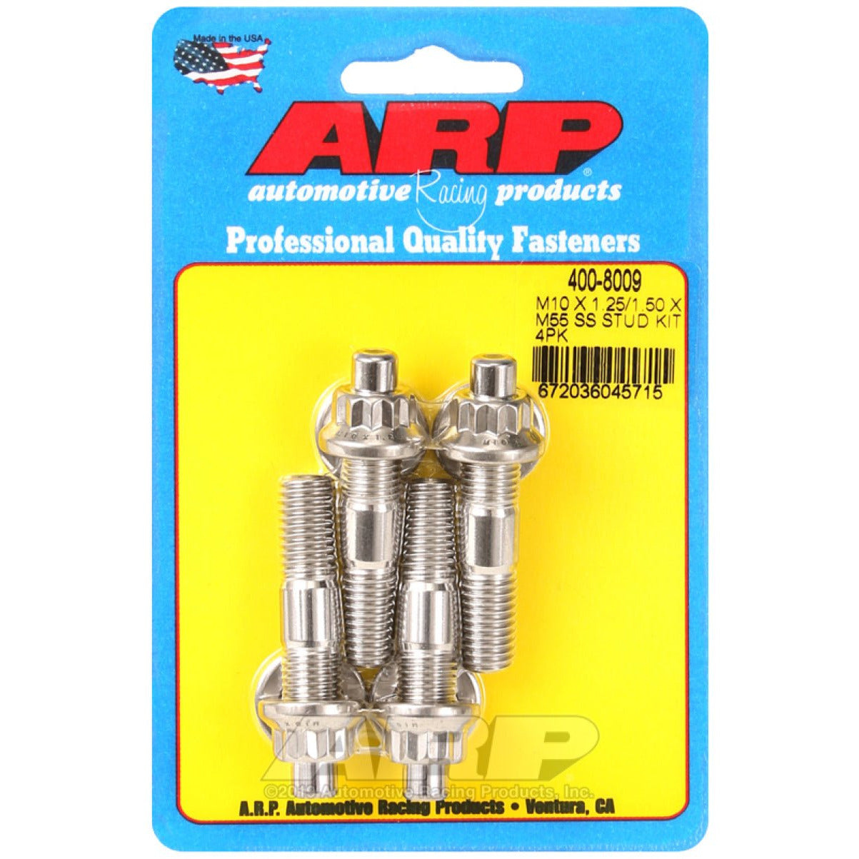ARP M10 X 1.25/1.50 X 55mm Broached Stud Kit (4 pcs) ARP Hardware - Singles