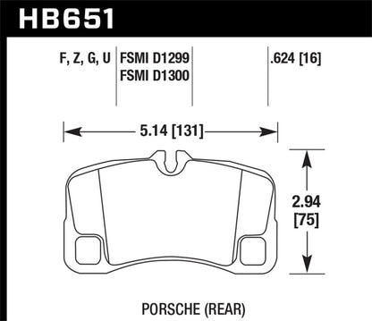 Hawk 07-08 Porsche 911 Turbo/911 GT3/911 GT3 CUP Rear DTC-70 Race Brake Pads