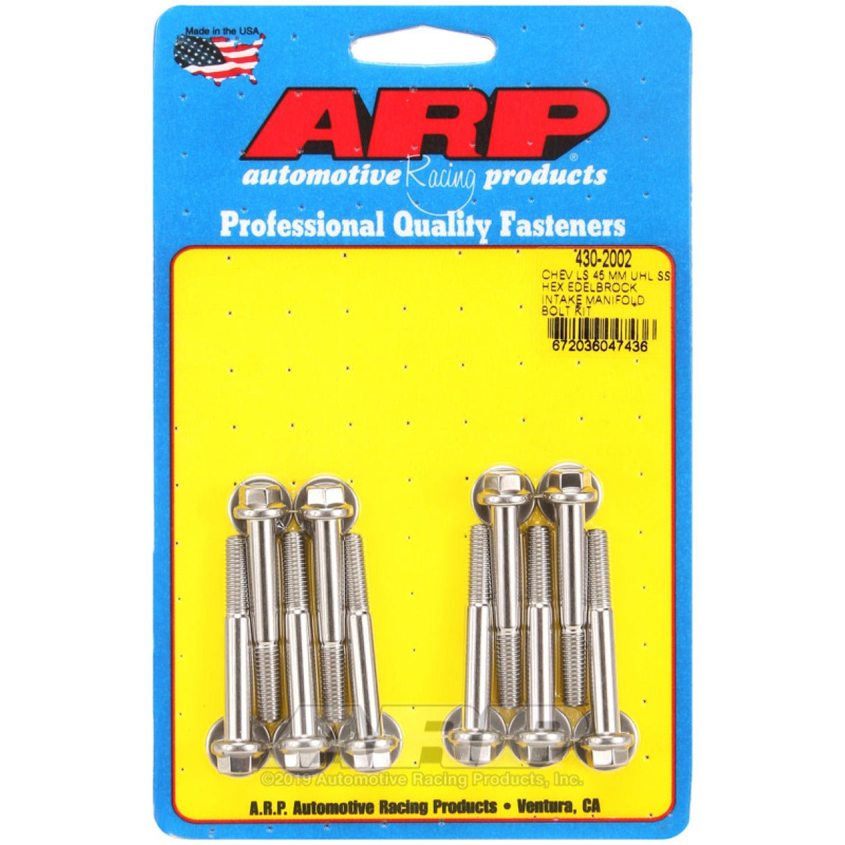 ARP Chevy LS 45Mm UHL Hex Edelbrock Intake Manifold Bolt Kit ARP Hardware Kits - Other