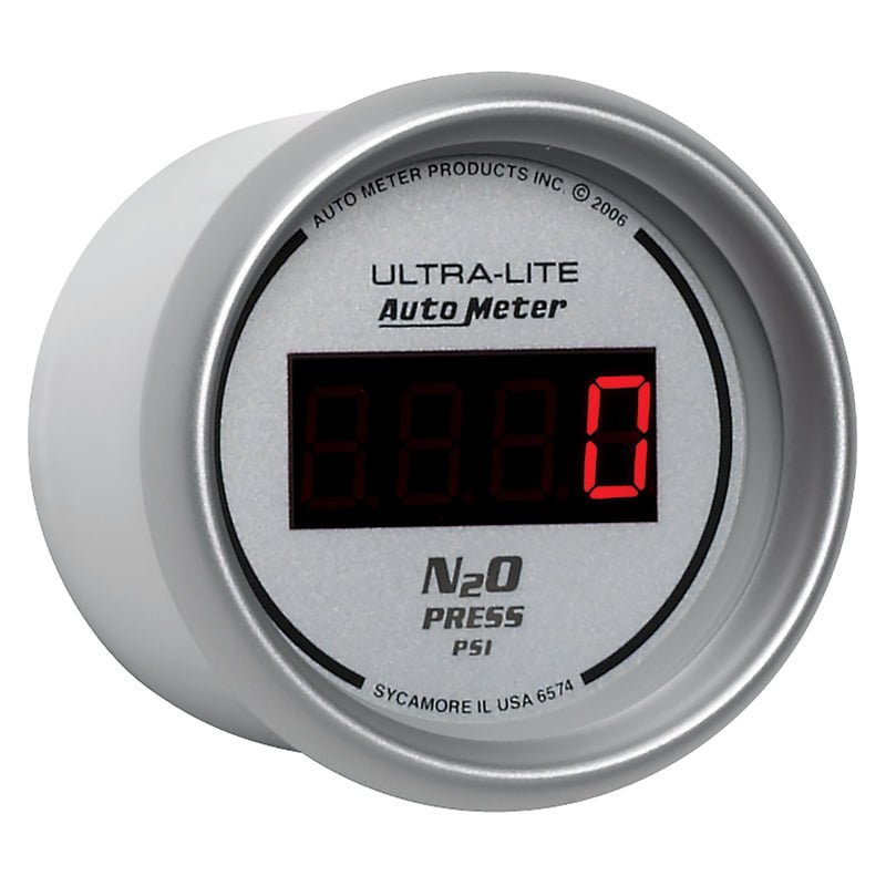 Autometer Ultra-Lite 2-1/16in 1600 PSI Digital Nitrous Pressure Gauge - Silver AutoMeter Gauges