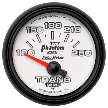 Autometer Phantom II 52.4mm Shortl Sweep Electronic 100-350 Def F Transmission Temperature Gauge AutoMeter Gauges