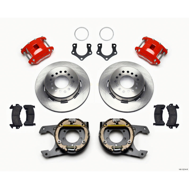 Wilwood D154 P/S Park Brake Kit Red Mopar/Dana 2.36in Off w/Snap Ring Brng Wilwood Big Brake Kits