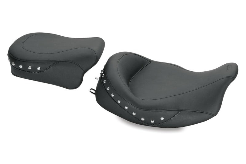 Mustang 08-21 Harley Electra Glide Std,Rd Glide,Rd King,Str Glide Touring Solo Seat w/Studs - Black