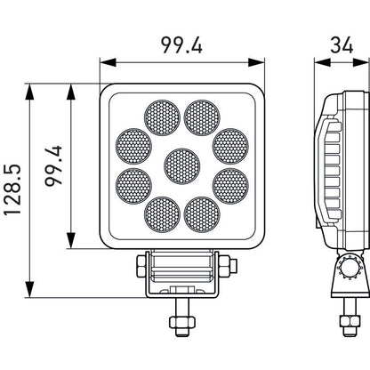 Hella ValueFit LED Work Light PS1000 LED MV CR LT Hella Work Lights