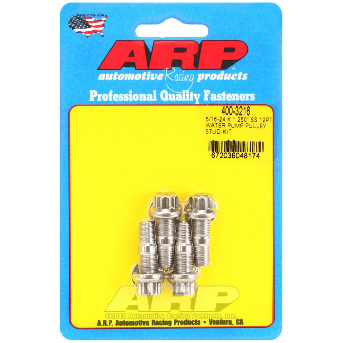 ARP 5/16-24 X 1.250 SS 12pt Water Pump Pulley Stud Kit ARP Hardware - Singles