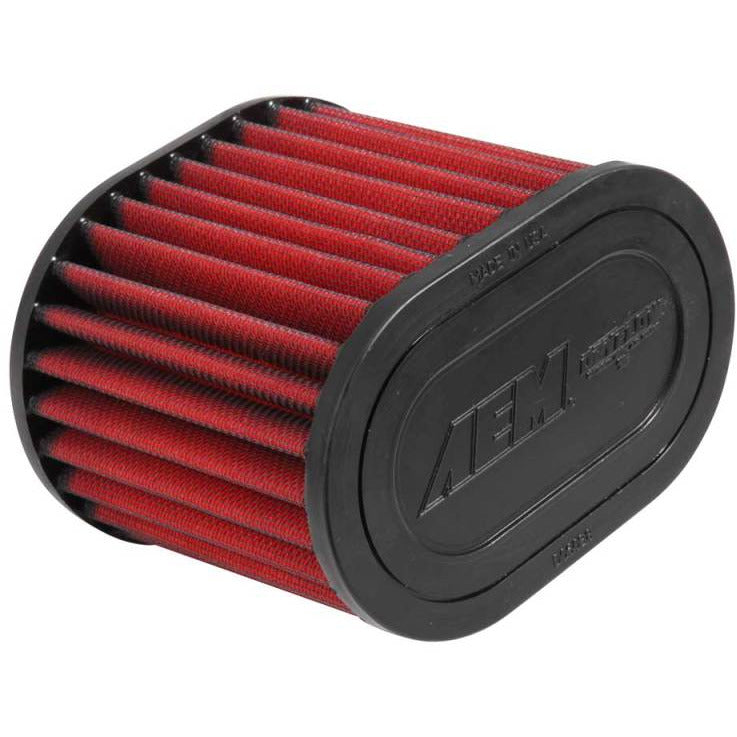 AEM Dryflow Air Filter - Oval 6.06in x 4.5in Base LxW / 6in x 4in Top LxW / 5.13in H 2.75in Flange AEM Induction Air Filters - Universal Fit