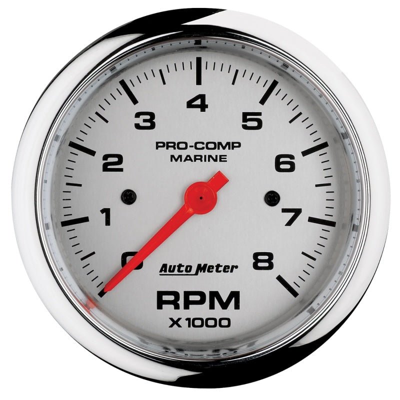 Autometer Marine Chrome Ultra-Lite 3-3/8in 8k RPM Tachometer Gauge AutoMeter Gauges