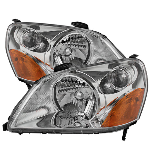 Xtune Honda Pilot 03-05 Crystal Headlights Chrome HD-JH-HPIL03-AM-C SPYDER Headlights