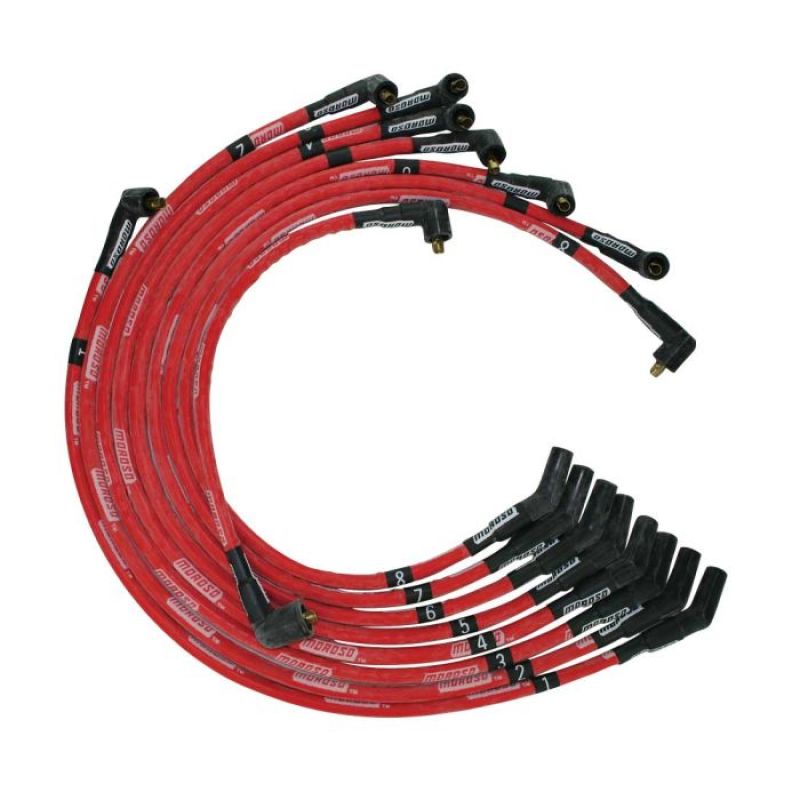 Moroso Ford 351C/390/429/460 Sleeved Non-HEI 135 Boots Ultra Spark Plug Wire Set - Red