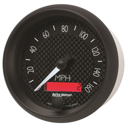 Autometer GT Series 3-3/8in In Dash 0-160 MPH Electronic Programmable Speedometer AutoMeter Gauges