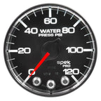 Autometer Spek-Pro Gauge Water Press 2 1/16in 120psi Stepper Motor W/Peak & Warn Blk/Chrm AutoMeter Gauges