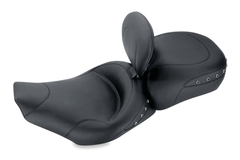 Mustang 97-07 Harley Rd King,06-07 Str Glide,00-05 Eagle Solo Seat w /DBR Black Pearls - Black