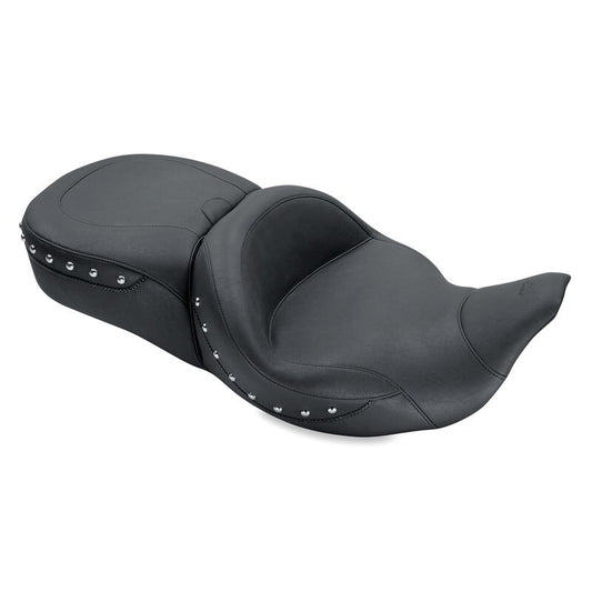 Mustang 08-21 Harley Electra Glide,Rd Glide,Rd King,Str Glide Super Touring 1PC Seat w/Studs - Black