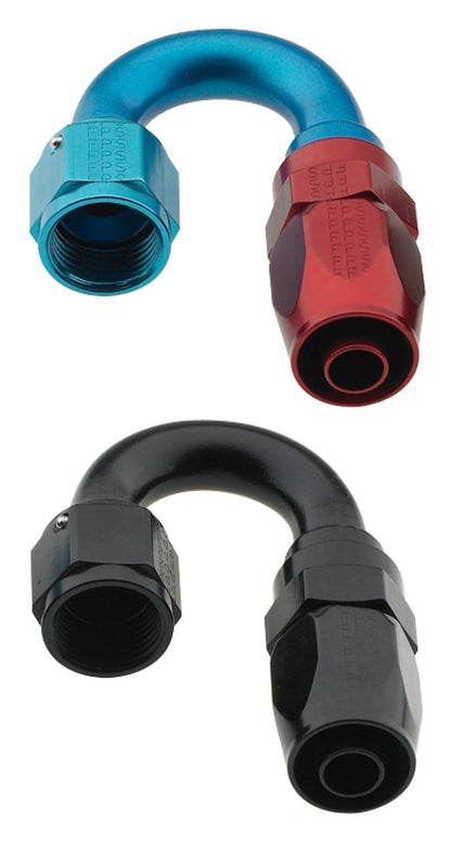 Fragola -8AN Fem x -6AN Hose 180 Degree Reducing Hose End - Black