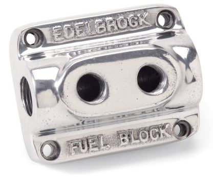 Edelbrock Polished Fuel Block Dual Carb