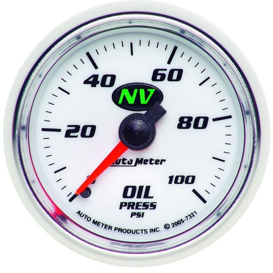 Autometer NV 52mm 0-100 PSI Oil Pressure Mechanical Gauge AutoMeter Gauges