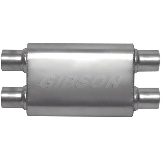 Gibson CFT Superflow Dual/Dual Oval Muffler - 4x9x13in/2.25in Inlet/2.25in Outlet - Stainless Gibson Muffler