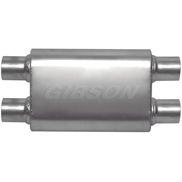 Gibson CFT Superflow Dual/Dual Oval Muffler - 4x9x18in/3in Inlet/2.5in Outlet - Stainless Gibson Muffler