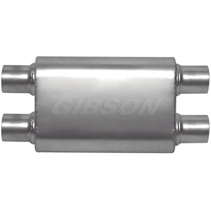 Gibson CFT Superflow Dual/Dual Oval Muffler - 4x9x13in/3in Inlet/2.5in Outlet - Stainless Gibson Muffler