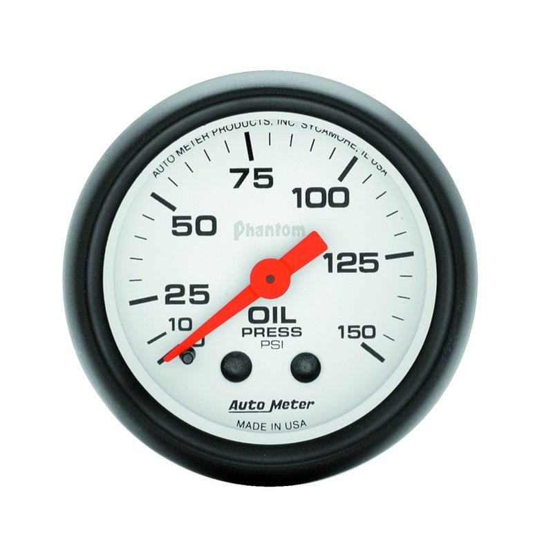 Autometer Phantom 52mm 150 PSI Mechanical Oil Pressure Gauge AutoMeter Gauges