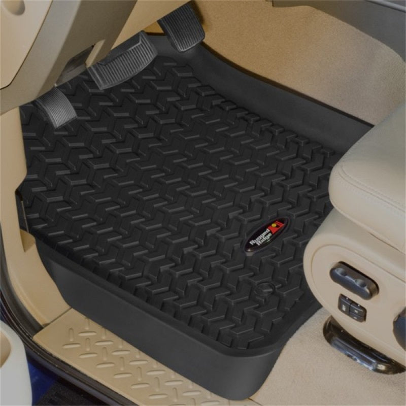 Rugged Ridge Floor Liner Front Black 2012-2016 Ford F-250 / F-350 Regular / Extended Rugged Ridge Floor Mats - Rubber