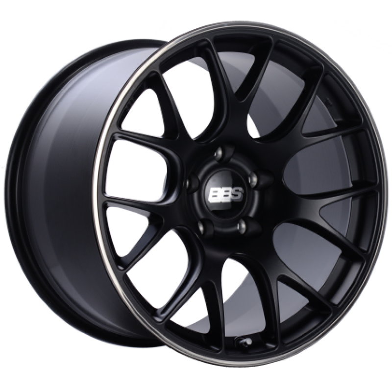 BBS CH-R 19x8.5 5x112 ET40 Satin Black Polished Rim Protector Wheel -82mm PFS/Clip Required