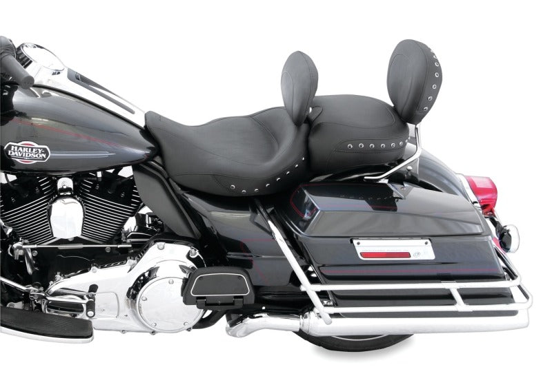 Mustang 08-21 Harley Electra Glide Std,Rd Glide,Rd King,Str Glide Touring Solo Seat Blk Pearls-Black