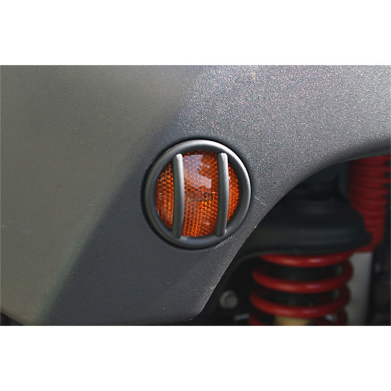 Rugged Ridge 07-18 Jeep Wrangler JK Black Side Marker Light Euro Guards Rugged Ridge Light Covers and Guards